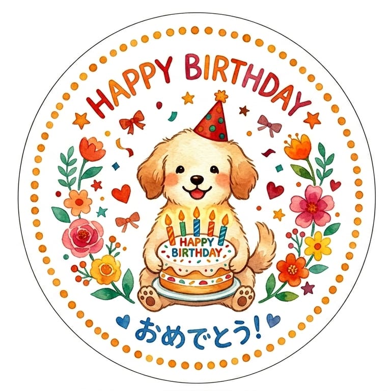 AI生成画像の作例：犬のイラスト