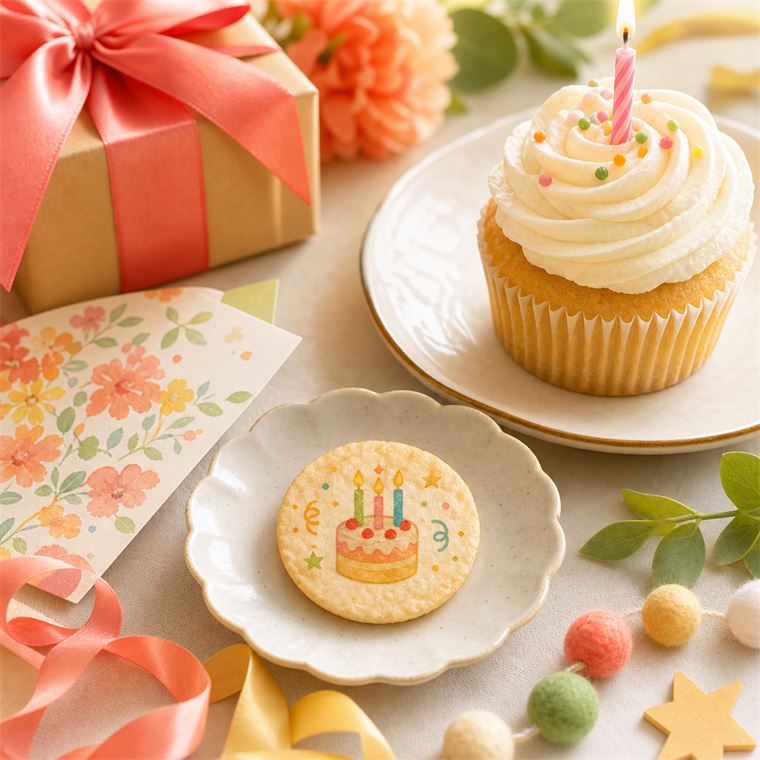 誕生日向けオリジナル塩せんべいのイメージ