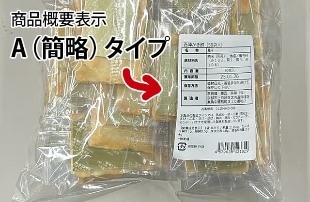 商品概要A簡略タイプ